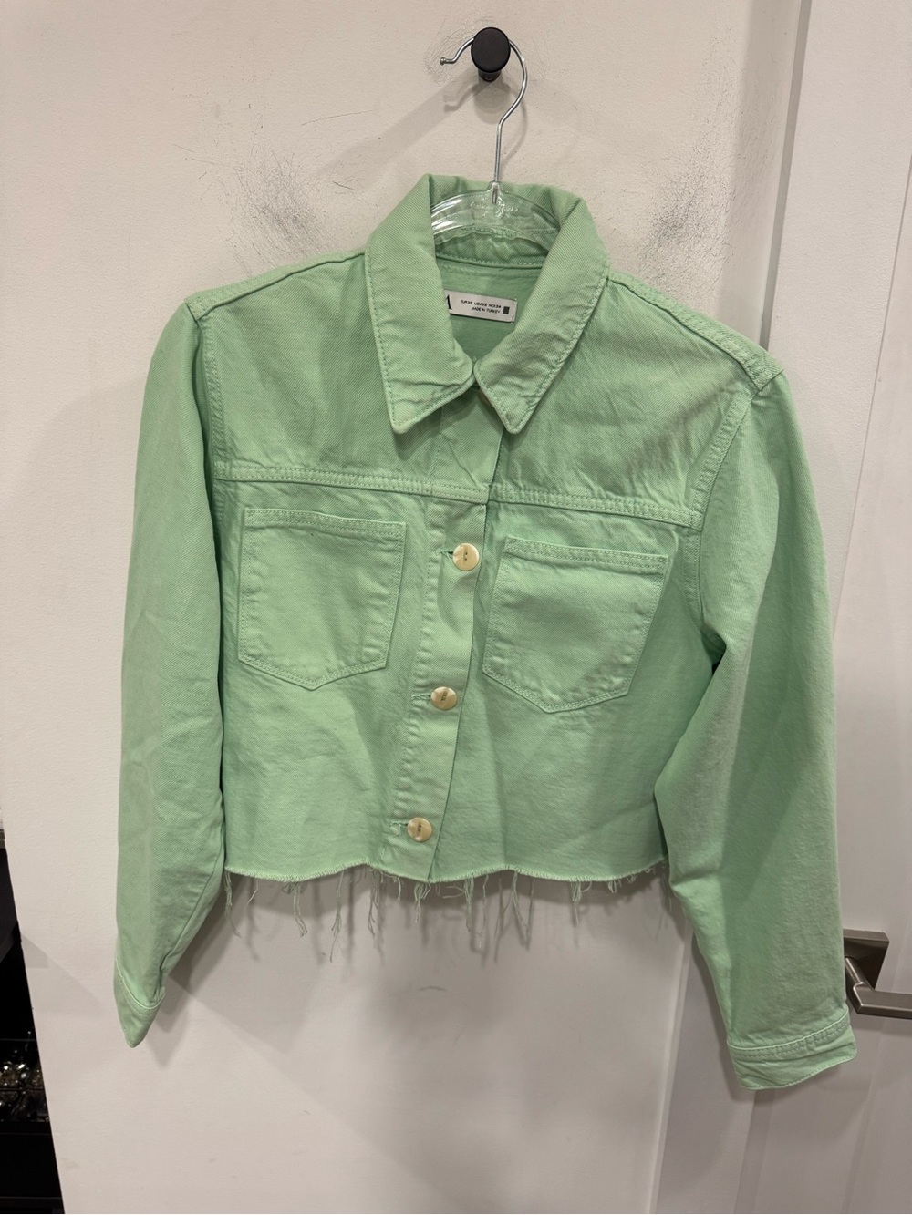 Zara Light Mint Green Denim Jacket Set
